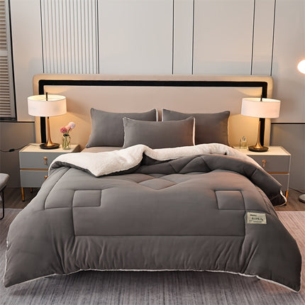 1pc Reversible Milk Fleece Sherpa Winter Comforter