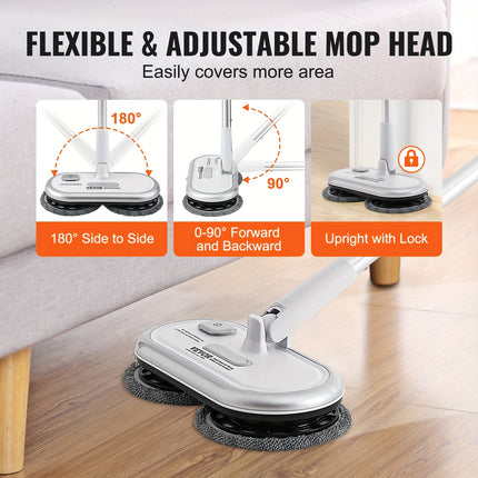 Electric Mop Up To 70 Mins Powerful Battery, Electric Spin Mop With Dual Spinning Mop Heads,