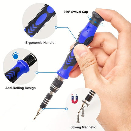 Precision Screwdriver Set 124pcs Electronics Tool Kit with 101 Bits Magnetic Screwdriver Set