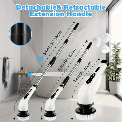 Electric Spin Scrubber, Household Wireless Cleaning Brush, Two-Speed Cleaning Speed