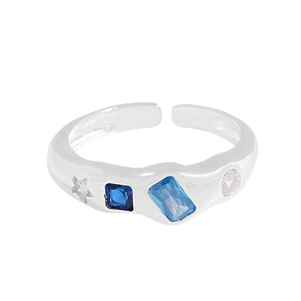 Sweet And Edgy Colorful Zircon-inlaid Adjustable Open Ring