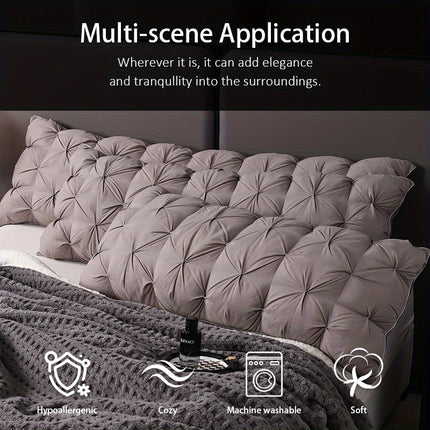 1pc New Twisted Flower 3D Design Double Long Pillow Core, Durable and Non-Sagging, Good Support