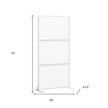 72" White Steel Three Panel Screen Room Divider