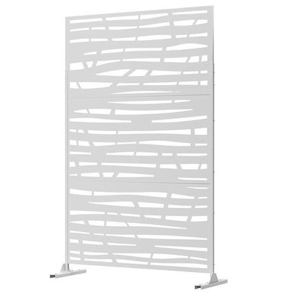 72" White Steel Three Panel Screen Room Divider