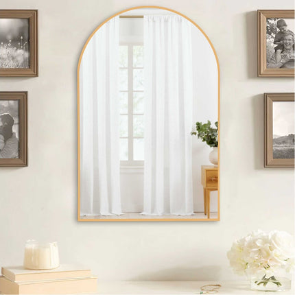 39" Gold Arch Metal Framed Bathroom Vanity Mirror
