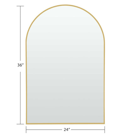 39" Gold Arch Metal Framed Bathroom Vanity Mirror