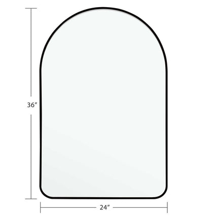 39" Black Arch Metal Framed Bathroom Vanity Mirror
