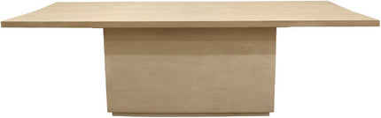 84" Natural Solid Wood Pedestal Base Dining Table