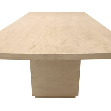 96" Natural and Brown Solid Wood Pedestal Base Dining Table