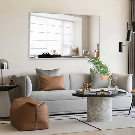 51" Silver Metal Leaning Framed Full Length Mirror
