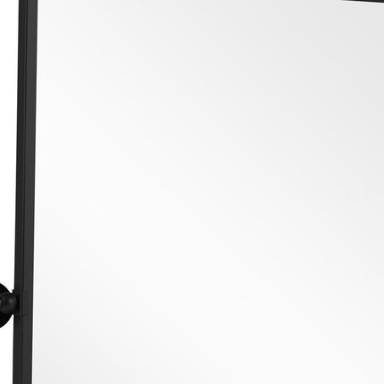 31" Black Metal Tilting Framed Accent Mirror