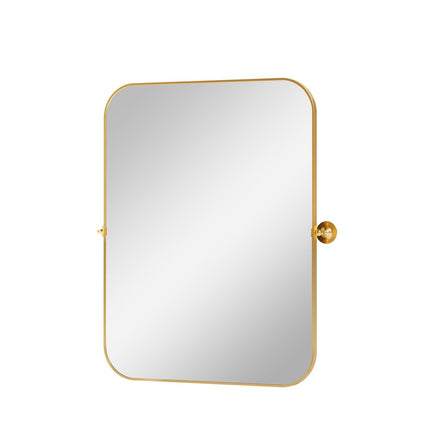 31" Gold Metal Tilting Framed Accent Mirror