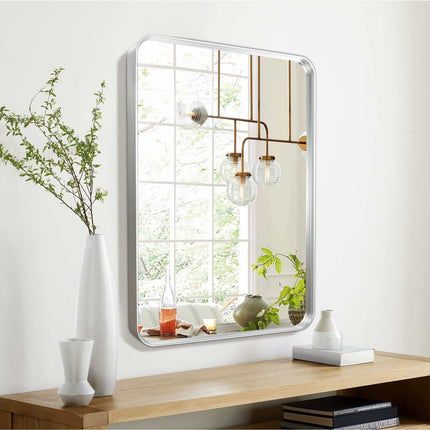 50" Silver Metal Framed Accent Mirror