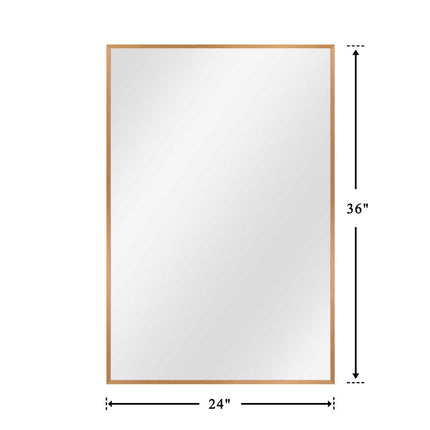 36" Gold Aluminum Framed Accent Mirror