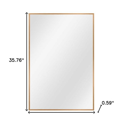 36" Gold Aluminum Framed Accent Mirror