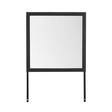 40" Gray Square Wood Framed Accent Mirror