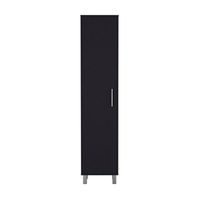 71" Black Wood Pantry Or Storage Cabinet