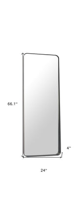 66" Black Steel Framed Full Length Mirror