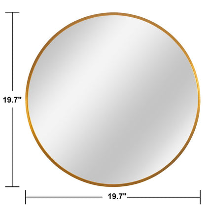 20" Gold Aluminum Round Framed Bathroom Vanity Mirror