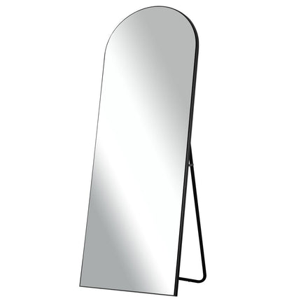 67" Black Solid Wood Arch Freestanding Framed Full Length Mirror
