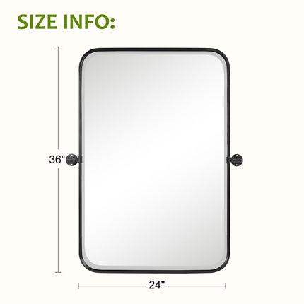 Set of Two 32" Black Metal Framed Accent Mirrors