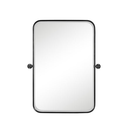 Set of Two 32" Black Metal Framed Accent Mirrors