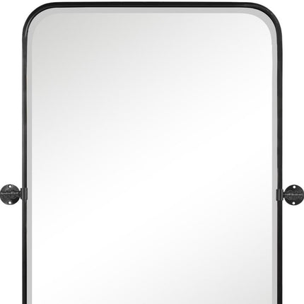 Set of Two 32" Black Metal Framed Accent Mirrors