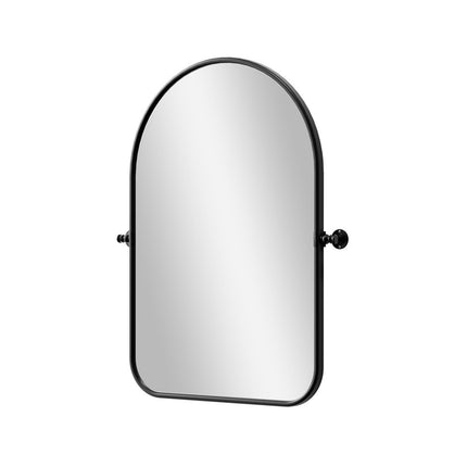 Set of Two Black Arch Iron Framed Bathroom Vanity Mirrors