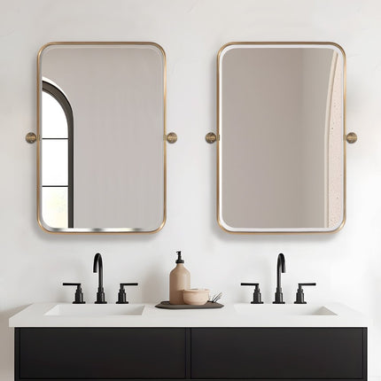 36" Gold Metal Framed Bathroom Vanity Mirror