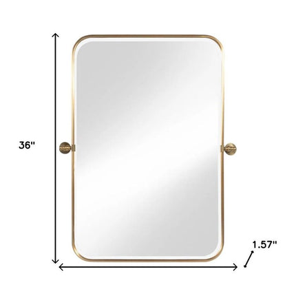 36" Gold Metal Framed Bathroom Vanity Mirror