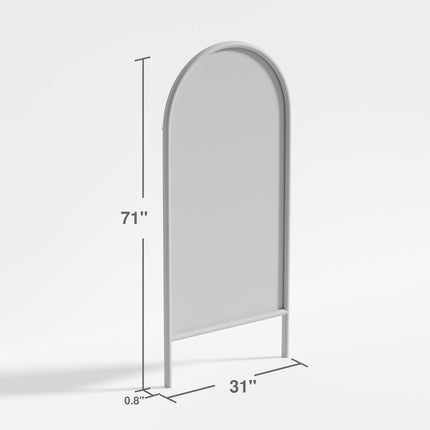 71" Black Solid Wood Arch Freestanding Framed Full Length Mirror