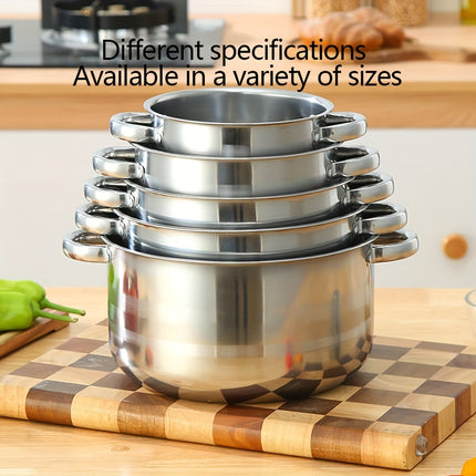 Stainless Steel Cookware Set 10-Piece, Induction Compatible Kitchen Pots