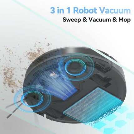 Meet The Robot Vacuum: With Powerful Suction, Tangle-free Pet Hair Extraction, And A Detachable Mop
