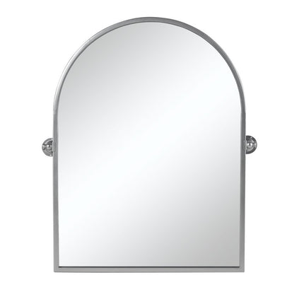 36" Silver Metal Arch Tilting Framed Accent Mirror