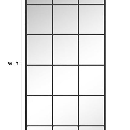 69" Black Metal Framed Full Length Mirror