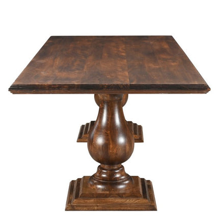 96" Dark Brown Wood Double Pedestal Base Dining Table