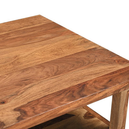 68" Brown Live Edge Solid Wood Writing Desk With Four Drawers