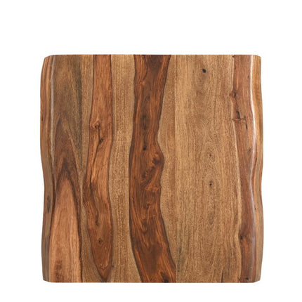 23" Brown Solid Wood Square Live Edge End Table