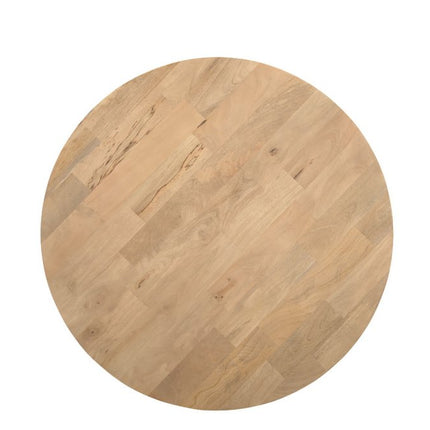 24" Natural Solid Wood Round Cross Leg End Table