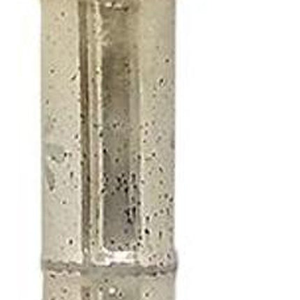 35" Silver Floral Glass Cylinder Floor Vase