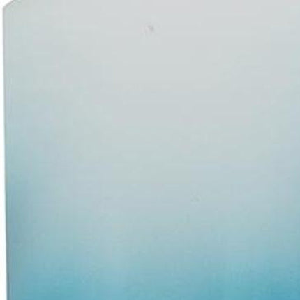 18" Blue White And Gold Ombre Glass And Aluminum Pedestal Table Vase