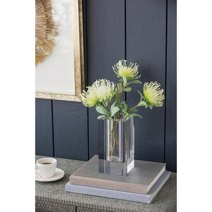 8" Clear Square Glass Table Vase