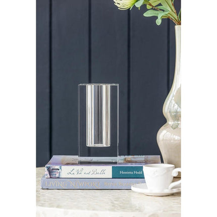 8" Clear Square Glass Table Vase