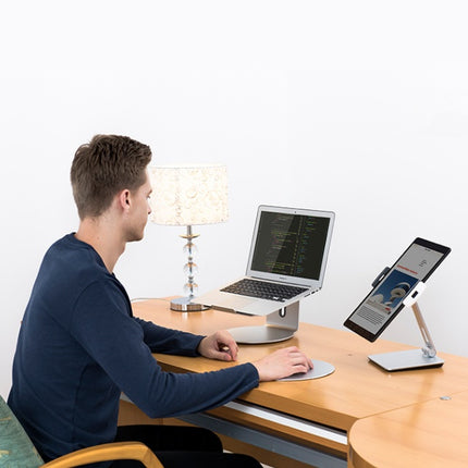 Desktop phone tablet holder
