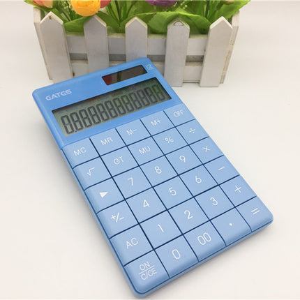 Date Time Tablet Button 12-Digit Solar Office Calculator