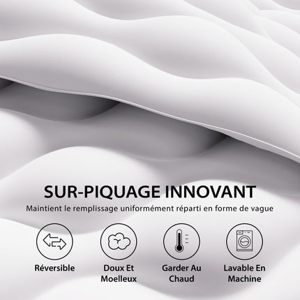 Cold Weather Warm Duvet – Cloud Pattern  White  700 g/m² High Density Hollow Fiber Filling Ideal for 1-2 People