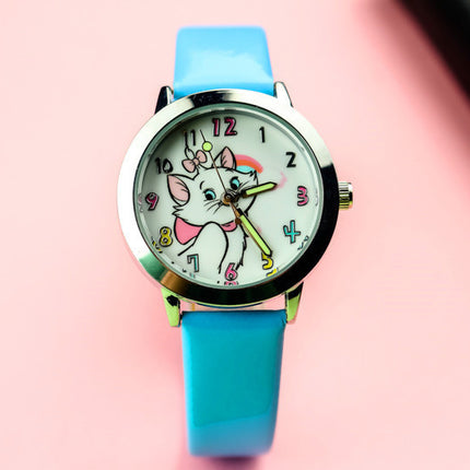 Cute cat luminous pointer strap watch