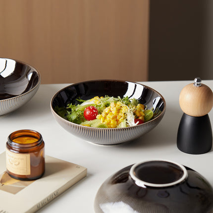 4-Piece Set, Premium Ceramic Dishware, Salad Bowl, Fruit Bowl, Stackable Design, Lightweight Luxury,