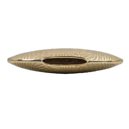 7" Gold Aluminum Oval Disc Table Vase