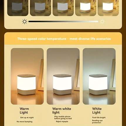 1 Rechargeable Touch Night Light with Adjustable Brightness, Suitable for Bedroom, Bathroom